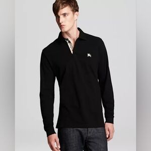 Burberry Brit Long Sleeve Slim Fit Pique Polo Shirt